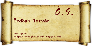 Ördögh István névjegykártya